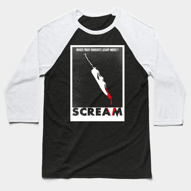 Scream Scary Movie Baseball T-Shirt by TEEWEB